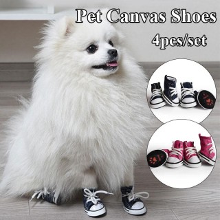Einfarbige Canvas-Schuhe Rutschfeste Canvas-Hundeschuhe Haustierschuhe Wasserdichte Schuhe Atmungsaktive Booties Für Hunde De