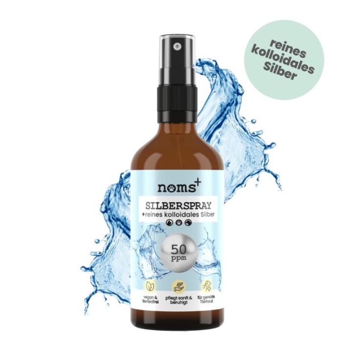 noms+ Silberspray für Hunde & Katzen 50ppm | Wundpflege & Wundspray für Hunde & Katzen | Pflegespray | kolloidales Silber Spr
