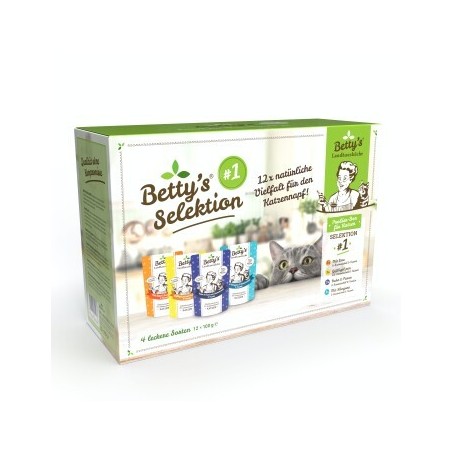 Betty's Landhausküche Selektion Nr.1 Frischebeutel 12 x 100g für Katze