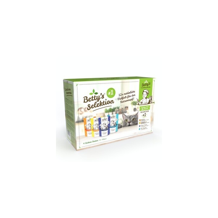Betty's Landhausküche Selektion Nr.1 Frischebeutel 12 x 100g für Katze