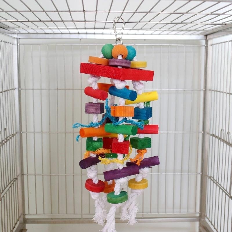 Papageienspielzeug, Buntes Vogelzubehör aus Holz, Einzigartige Form, Vielfältige Spielmöglichkeiten, Große Auswahl, Großes Be