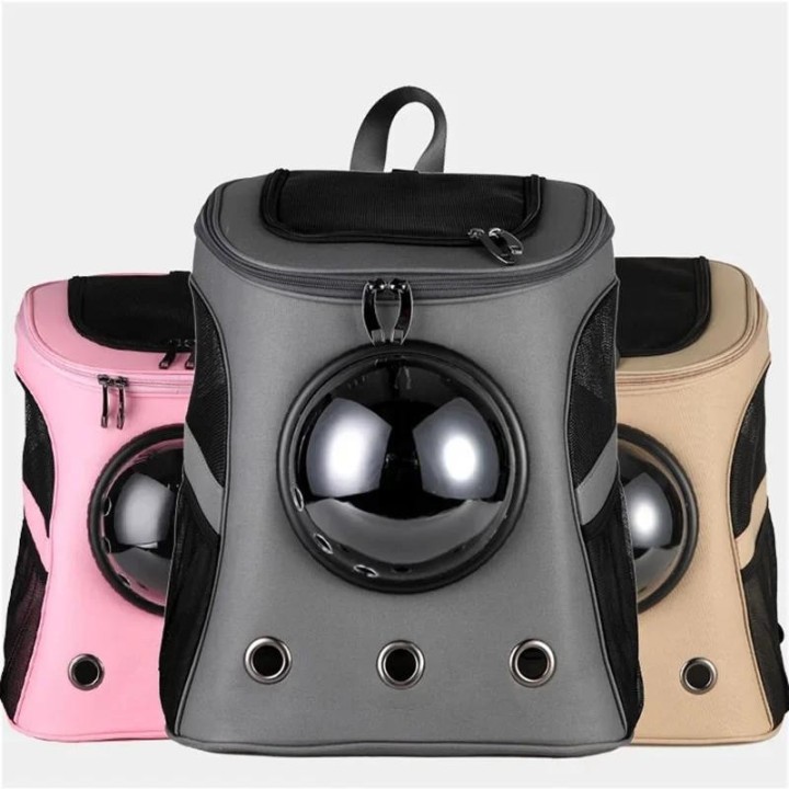 Fat Cat Rucksackträger, Denim-Haustier-Rucksack mit Raumkapsel-Bubble für kleine und mittelgroße Katzen, Welpen-Hunde-Rucksac