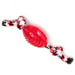 nobleza Hundespielzeug – Zerrseil mit Kauball, robust & zahnfreundlich, in 3 Farben rot