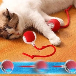 Interaktives Katzenball-Spielzeug, automatischer rollender Ball, Kunstschwanz, wiederaufladbar, intelligentes elektrisches Ha