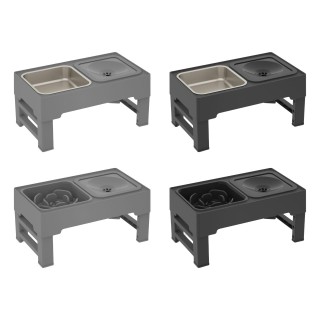 Hundenapf, Wasser- und Futternäpfe mit Ständer, Behälter für Welpen, höhenverstellbar, Welpenfutternapf für kleine Hunde und