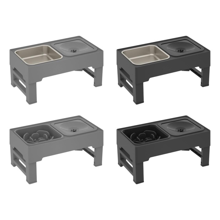 Hundenapf, Wasser- und Futternäpfe mit Ständer, Behälter für Welpen, höhenverstellbar, Welpenfutternapf für kleine Hunde und