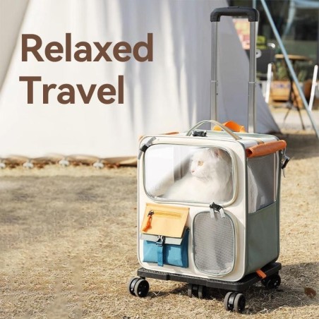 HOOPET Katzen Reisetasche Tragbarer Haustier Trolley Koffer Universal Kleine Hunde Tasche Katzenrucksack Abnehmbarer Haustier