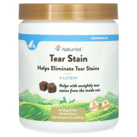 NaturVet, Tränenfleckenentferner, mit Lutein, für Hunde und Katzen, 120 weiche Kautabletten, 9,3 oz (264 g)