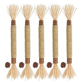 1PC Holz-Polygonum-Stick-Beißkombination Neues Katzenspielzeug Zähneknirschen, Zahnreinigung, Zahnfleckenentfernung Frischer