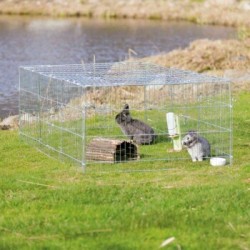Trixie Freilaufgehege mit Abdeckung anthrazit/ grau 2,16 m, 1,16 m, 65 cm