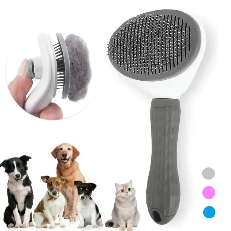 Haustier Hund Pinsel Katze Kamm Selbst Reinigen Pet Haar Entferner Bürste Für Hunde Katzen Pflege Werkzeuge Haustiere Dematti