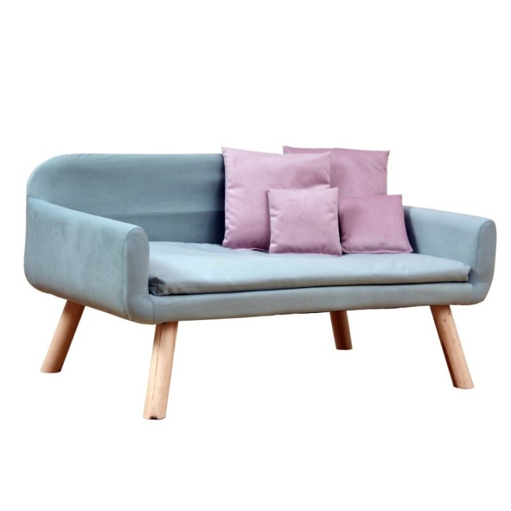 Silvio Design Rohrschneider® Hundesofa Cora hellblau, B103 x T57 x H50 cm