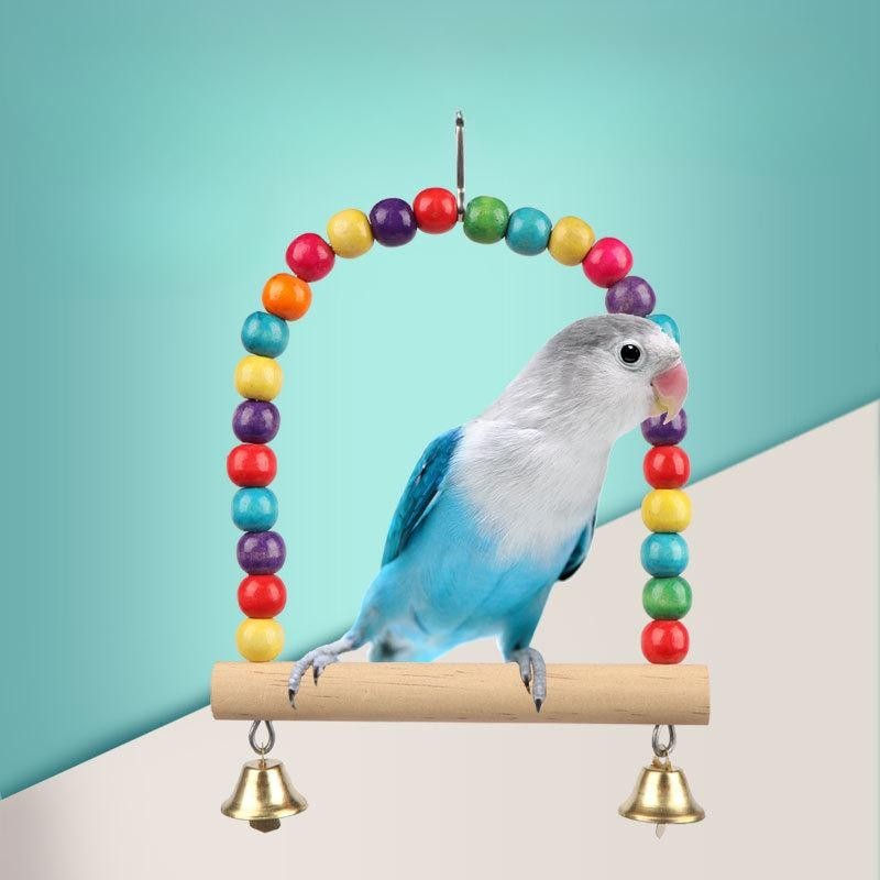Kauspielzeug für Vögel, Schaukelspielzeug für Papageien, Hängender Ring, Baumwollseil, Papageienspielzeug, Bissfestes Spielze