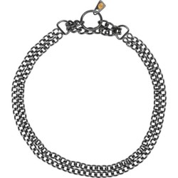 Hs Sprenger Halskette, 2-reihig, flach geschliffene Glieder - Edelstahl Rostfrei schwarz, 2,0 mm 60 cm