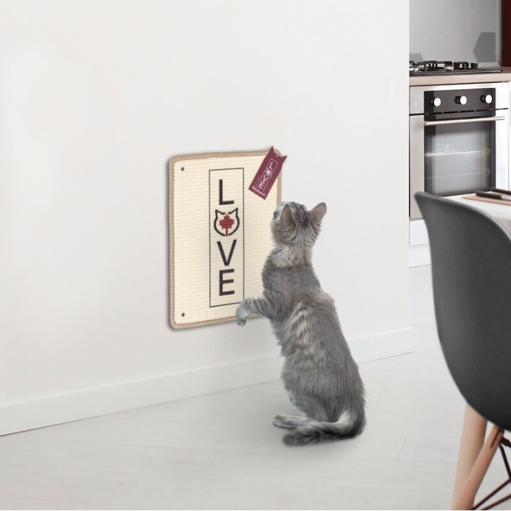 Canadian Cat Company Kratzteppich 30x40cm mit Wandbefestigung beige