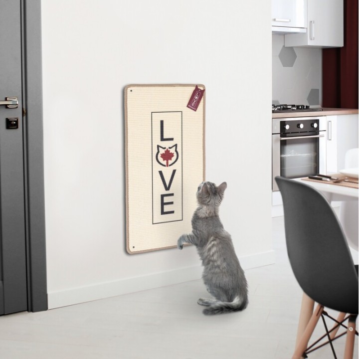 Canadian Cat Company Kratzteppich 80x40cm mit Wandbefestigung beige