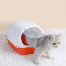 Vollständig geschlossene Haustier-Kätzchen-Anti-Spritz-Innentoilette, saubere Sandschale, Becken, Katzen-Reinigungsbedarf 42*