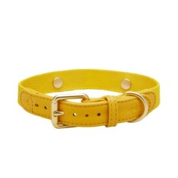 Barkalot Hundehalsband Veganes Leder gelb XS