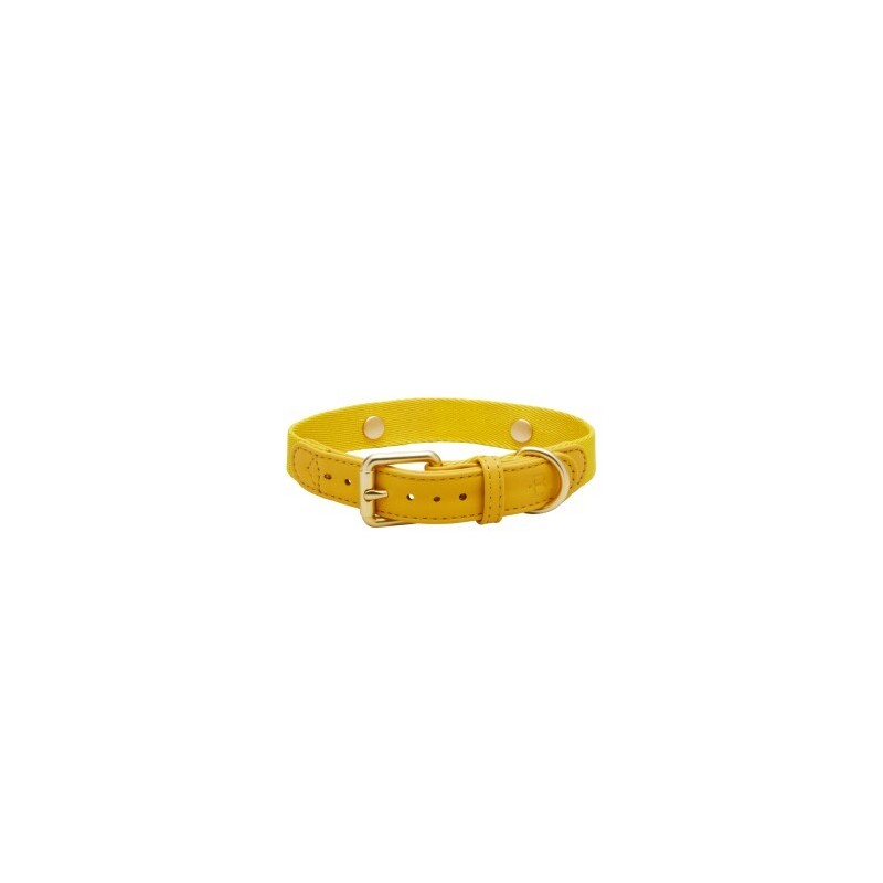 Barkalot Hundehalsband Veganes Leder gelb XS