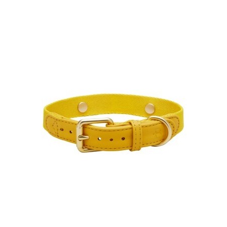 Barkalot Hundehalsband Veganes Leder gelb XS
