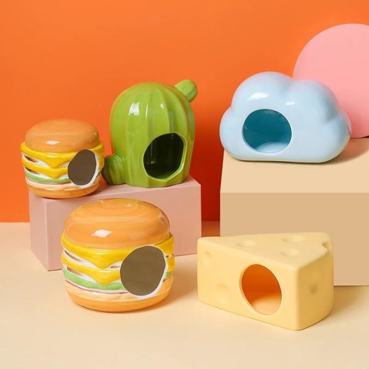 2024 Pet Shop Kleine Haustiere Häuser und Lebensräume Hamster Käfig Kaninchen Keramik Haustiere Produkte für Guinea Pig Zubeh