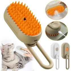 3 in 1 Haustierbürste Katze Dampfbürste Kamm Hundebürste Elektrisches Spray Katzenhaarbürsten Massage Hundesalon Haarentfernu