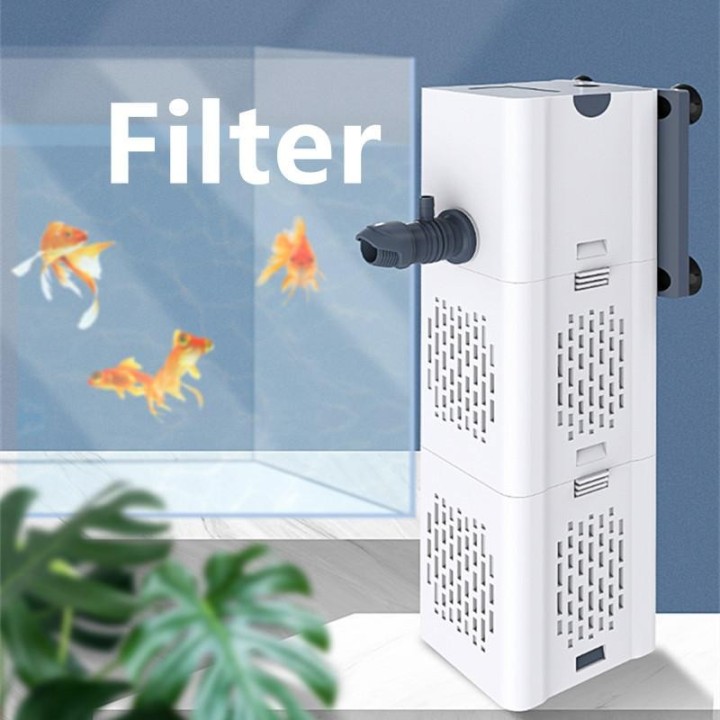 Aquariumfilter, Drei-in-Eins-Wasserreinigungs-Umwälzpumpe, kleine eingebaute Tauchpumpe, geräuschlose Belüftung 220-240V EU P