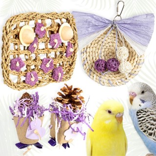 HappyBird 4er Schredderspielzeug für Wellensittiche