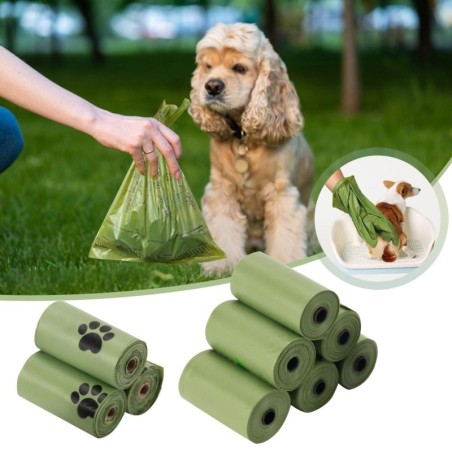 1,5 Seide 1 Bände FootprintsPet Abfallbeutel Pick Up Taschen Hundekotbeutel Spender Heimtierbedarf One Size grün
