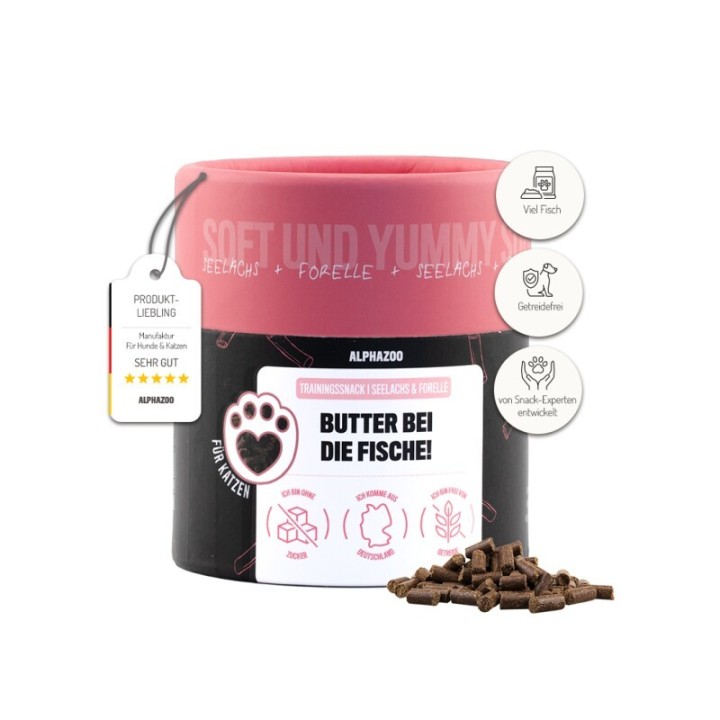 ALPHAZOO Butter Bei Die Fische! 65g I Leckerli für Katzen