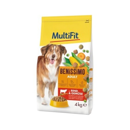 MultiFit Benissimo Trockenfutter Hund Adult, mit Rind & Gemüse 4 kg