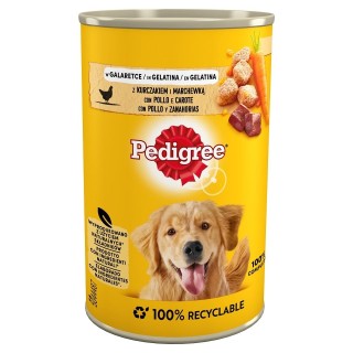 PEDIGREE Adult Dose 400g : Nassfutter mit Huhn und Karotten für adulte Hunde in Gelee