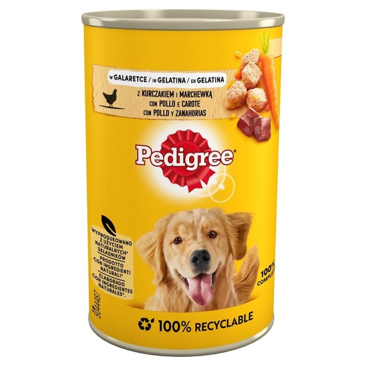 PEDIGREE Adult Dose 400g : Nassfutter mit Huhn und Karotten für adulte Hunde in Gelee