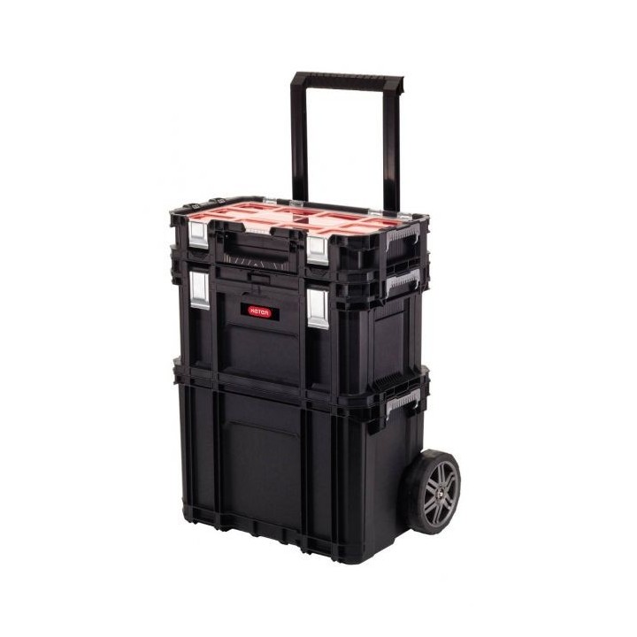 CURVER Werkzeugkasten-Set Connect Rolling System, Schwarz