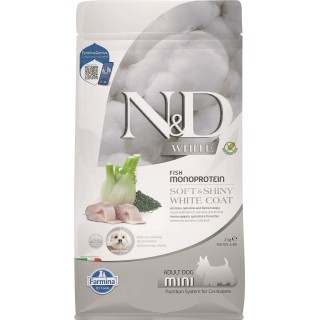 FARMINA N&D White Dog Adult Mini Sea Bass, Spirulina & Fennel 2 kg
