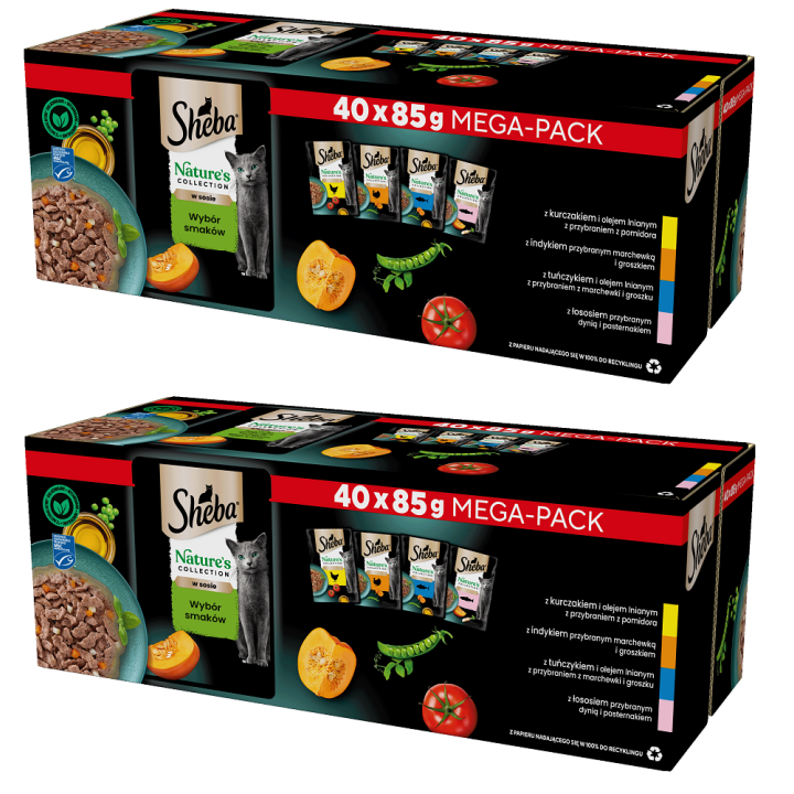 SHEBA Nature’s Collection mix Geschmacks in Soße adulte Katzen 80x85 g