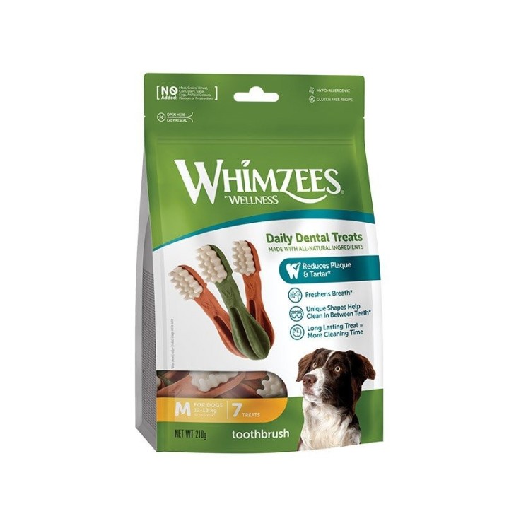 WHIMZEES Week Pack Dental Beißring Zahnbürste M 7 Stk