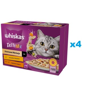 WHISKAS Adult Beutel 48x85g Nassfutter in Soße mit Huhn Gemüse Lamm Truthahn