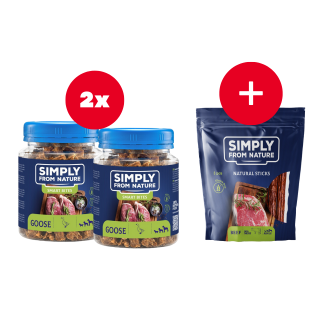 SIMPLY FROM NATURE Smart Bites Trainingssnacks mit Gans für Hunde 2 x 130 g + Snack GRATIS
