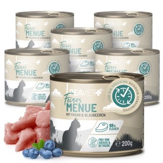 REAVET Katzenfutter nass - Huhn mit Fasan & Blaubeeren 6 x 200g