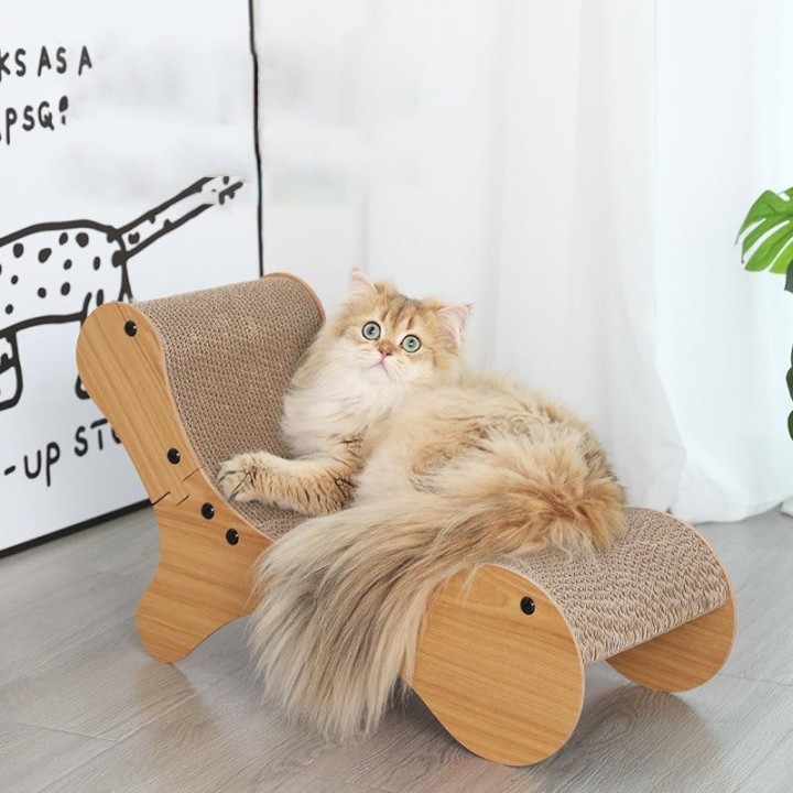Katzenkratzbrett aus gewelltem Holz, Lounge-Bettpfosten, Schleifklauenspielzeug, Schaber für Katzen, Haustierzubehör