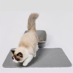 Wasserdichte Haustier-Katzenstreu-Matte, doppelschichtige Haustier-Katzentoilettenmatte, rutschfeste Sand-Katzenauflage, wasc