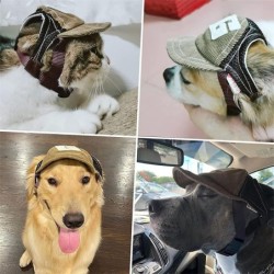 Hundehut, Hunde-Sonnenschutzhut, Baseballkappe, Outdoor-Sportmütze mit Ohrlöchern, verstellbare Haustiermütze für kleine und