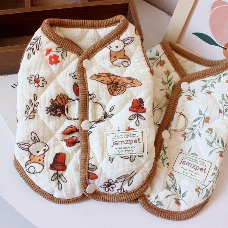 with Velvet Jacket Pet Dog Clothes Winter Warm Puppy Clothes Vest New Teddy Bear Coat  Gift XXL-Rabbit