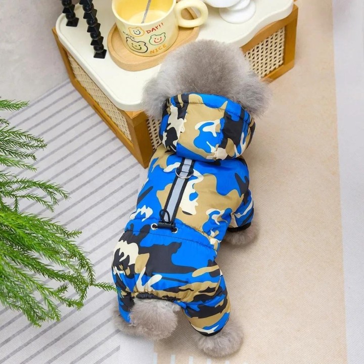 Camouflage-Haustier-Schneeanzug, Daunenmantel für Welpen, Baumwolljacke, wasserdicht, warm, Hunde-Overall, Winter-Haustierkle