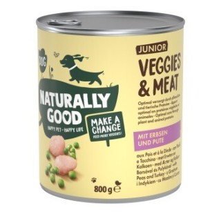 Naturally Good Nassfutter Hund Veggies & Meat Junior Süßlupinen und Pute 24x800 g