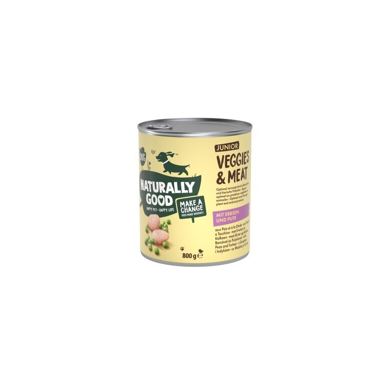 Naturally Good Nassfutter Hund Veggies & Meat Junior Süßlupinen und Pute 24x800 g