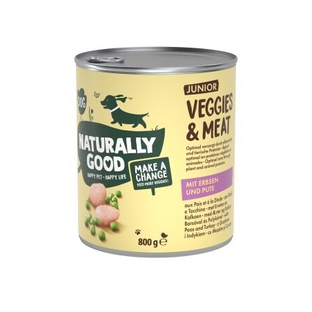 Naturally Good Nassfutter Hund Veggies & Meat Junior Süßlupinen und Pute 24x800 g