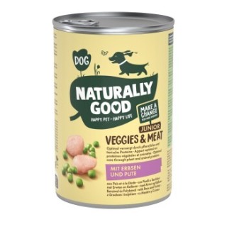 Naturally Good Nassfutter Hund Veggies & Meat Junior Süßlupinen und Pute 24x400 g