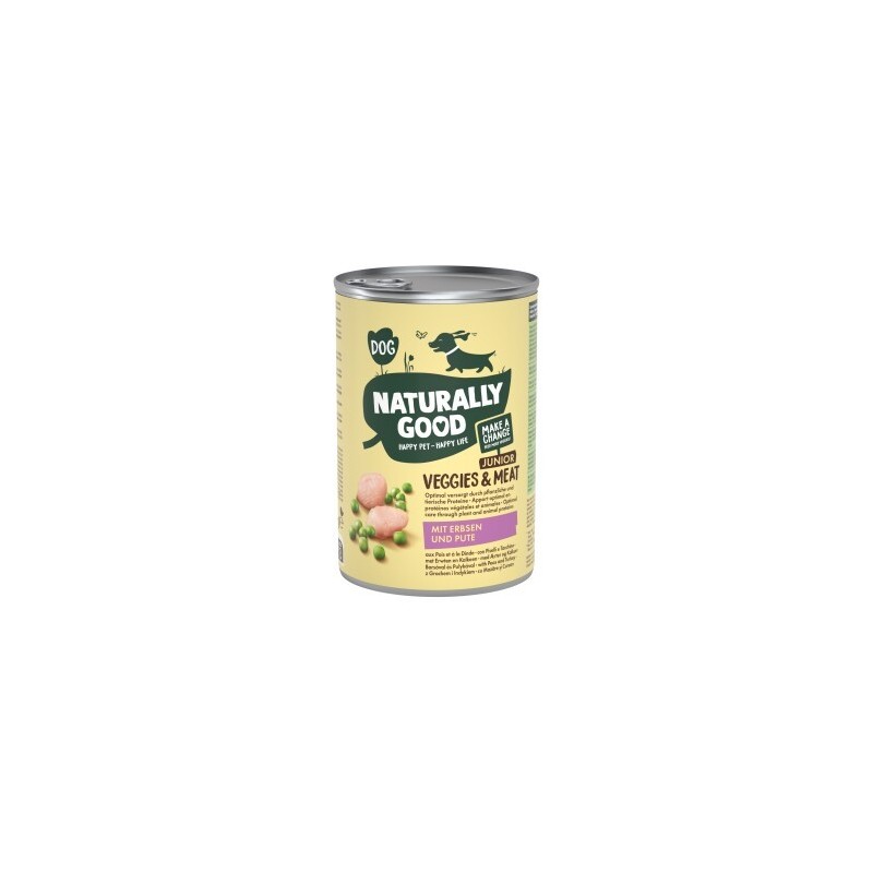 Naturally Good Nassfutter Hund Veggies & Meat Junior Süßlupinen und Pute 24x400 g
